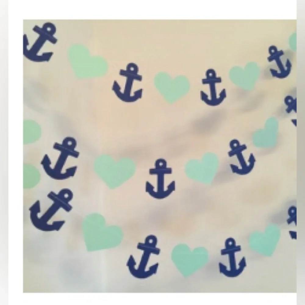 🍄 10ft Nautical Anchor and Heart Garland